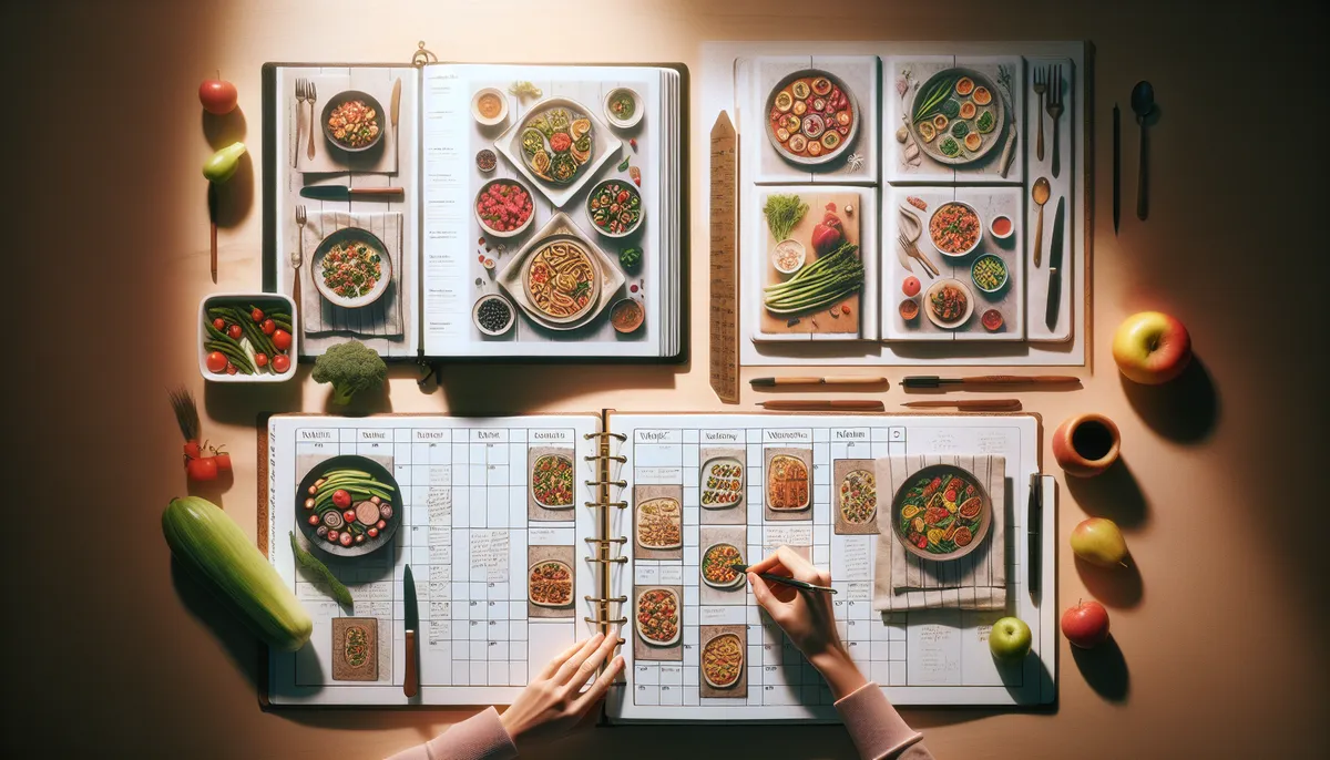 Side by side comparison of a rigid meal schedule and a flexible recipe collection